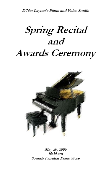 Piano Recital Program Template Free